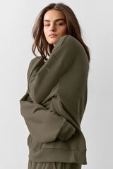 Chill Crew Neck Pullover - Olive Tree
