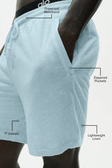 7" Linen Jersey Coastal Short - Seaside Blue