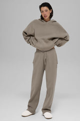 Scholar Hooded Sweater - Light Cocoa
