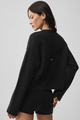 Wool Cashmere New Class Tie Cardigan - Black