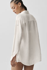 Semi-Sheer Golden Hour Button Down Long Sleeve - Ivory