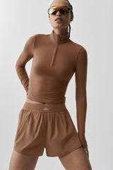 ALO Softsculpt Precision 1/4 Zip Long Sleeve - Sun Kissed Brown