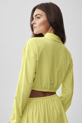 Cropped Breezy Full-Zip Cover Up - Sunshine