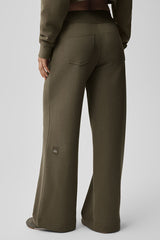 Serenity Wide Leg Sweatpant - Olive Tree