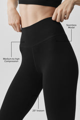 Seamless Modal Ribbed High-Waist 7/8 Legging - Black