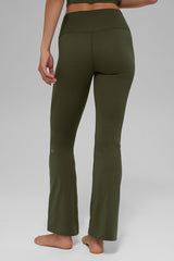 ALO Softsculpt High-Waist Bootcut Legging (Short) - Green Olive