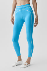 Airbrush High-Waist 7/8 Heart Throb Legging - Azure Blue/White