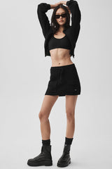 Scholar Knit Cargo Skirt - Black