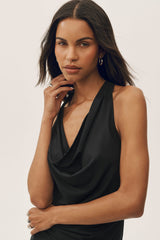 Summer Soiree Halter Mini Dress - Black