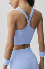 Seamless Ribbed Favorite Bra Tank - Light Provence Blue
