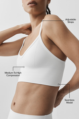 Seamless Modal Ribbed Delight Bralette - White