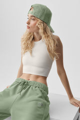 Seamless Modal Ribbed High Neck Delight Bra - White