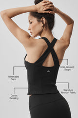 Airbrush Sparks Fly Corset Tank - Black