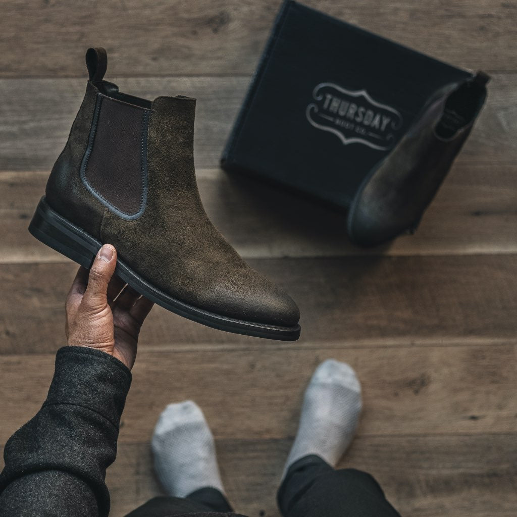 S Duke | Dark Olive Suede