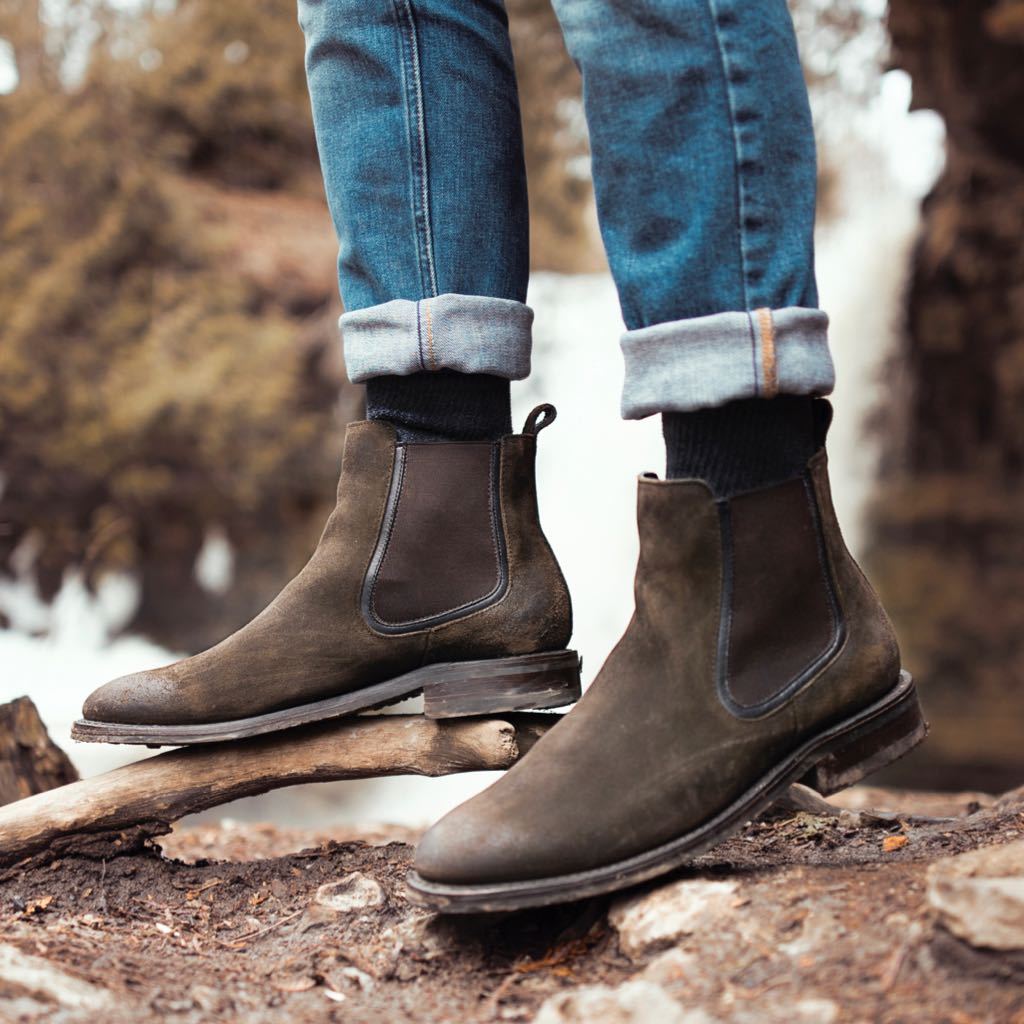 S Duke | Dark Olive Suede