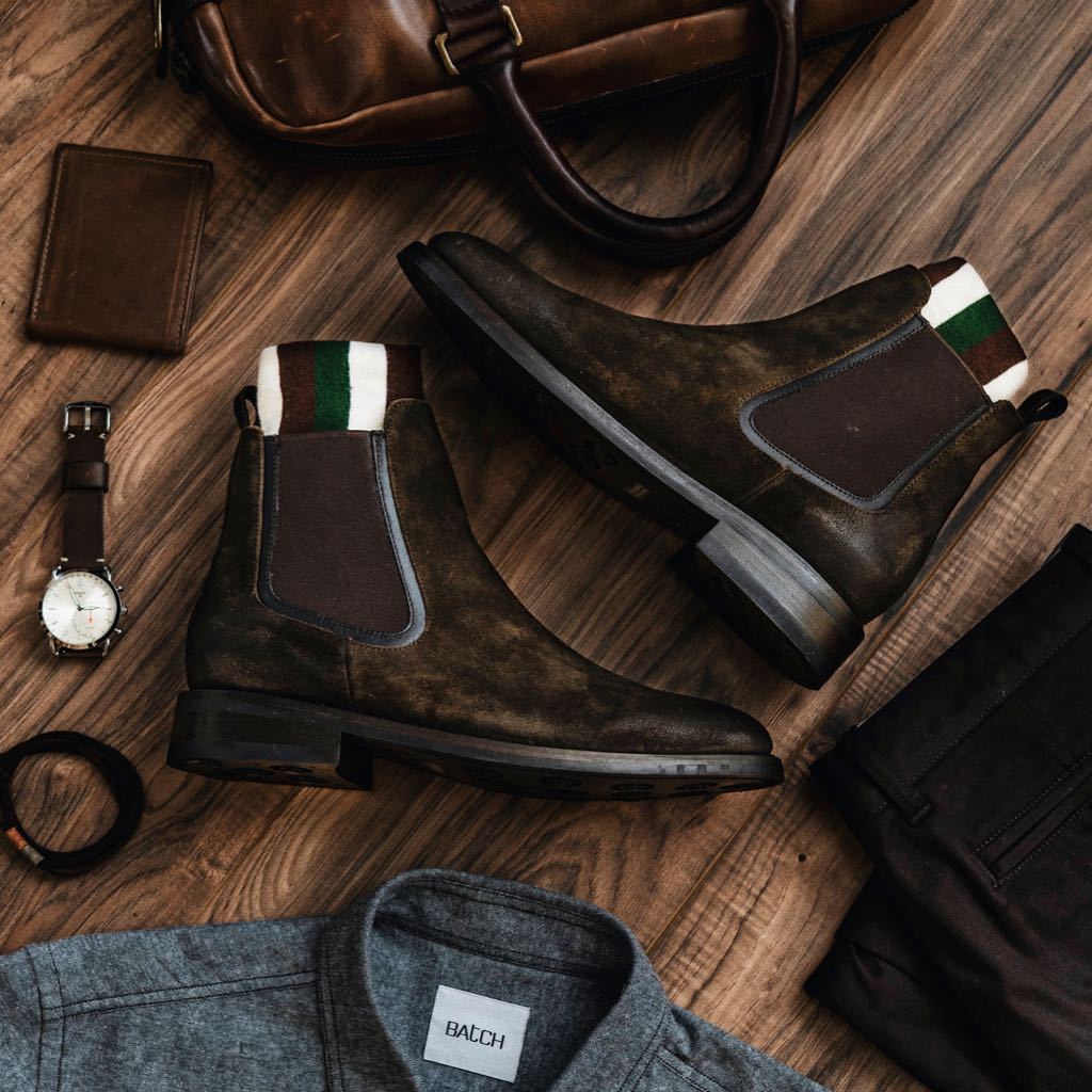S Duke | Dark Olive Suede