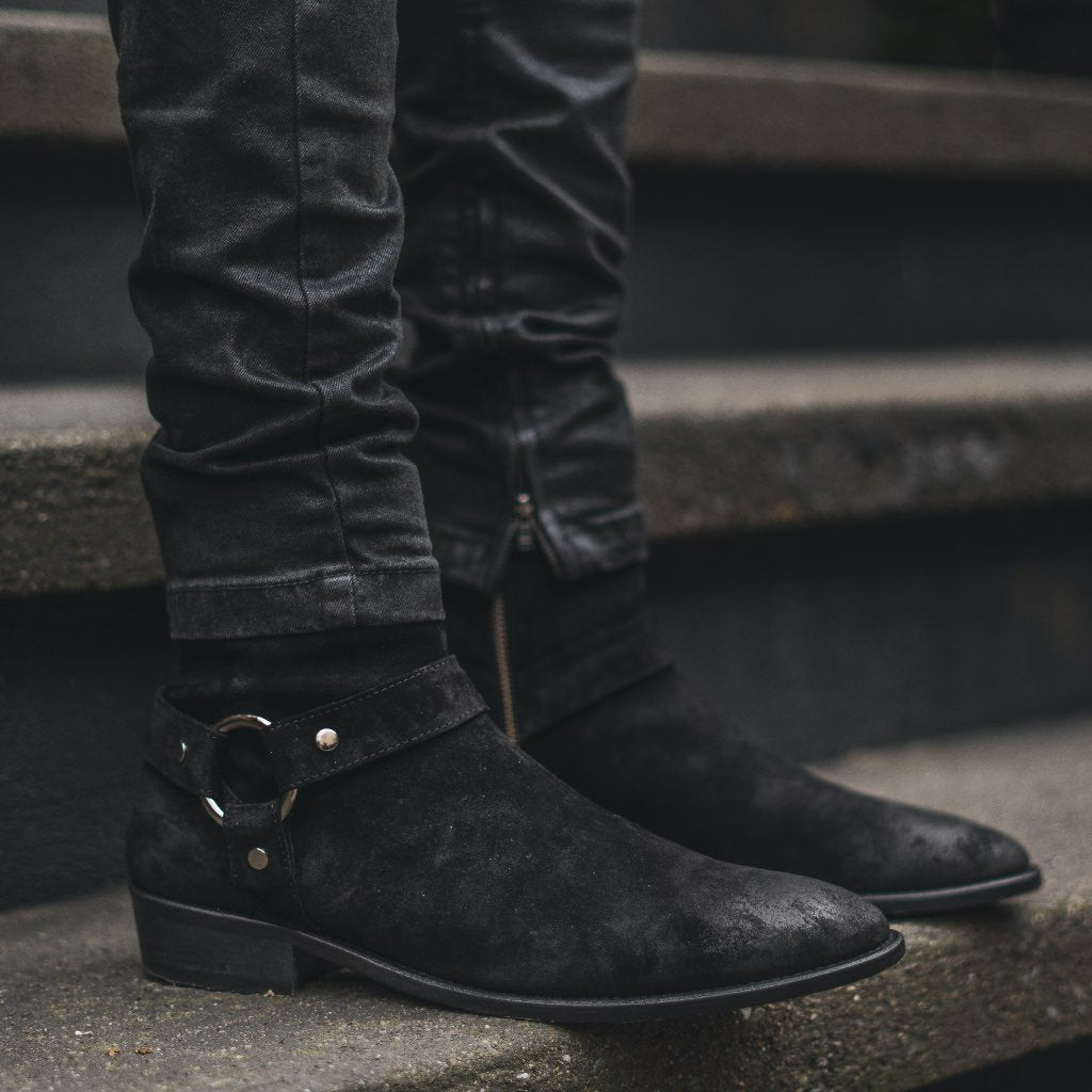 S Harness | Black Suede