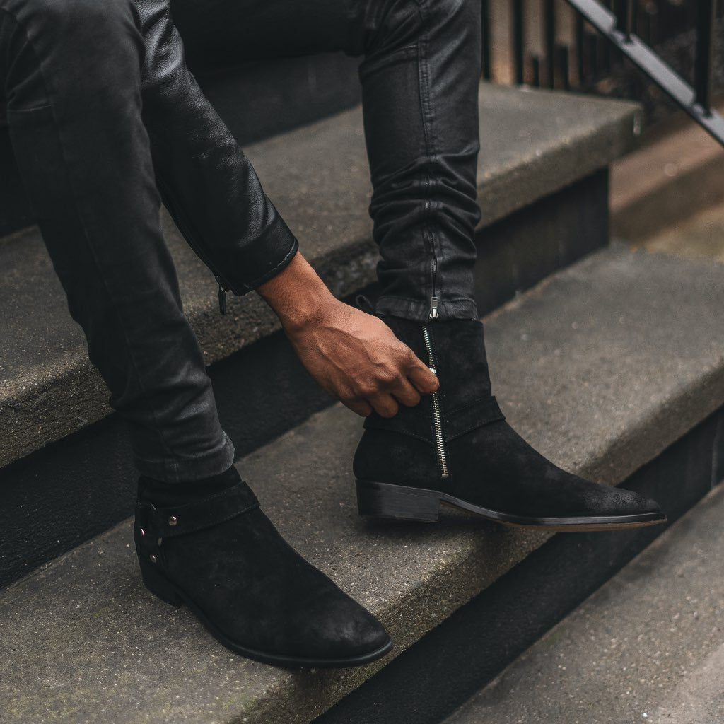 S Harness | Black Suede