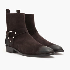 S Harness | Dark Brown Suede