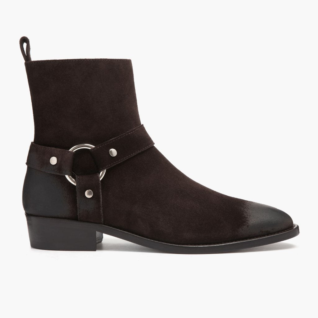 S Harness | Dark Brown Suede