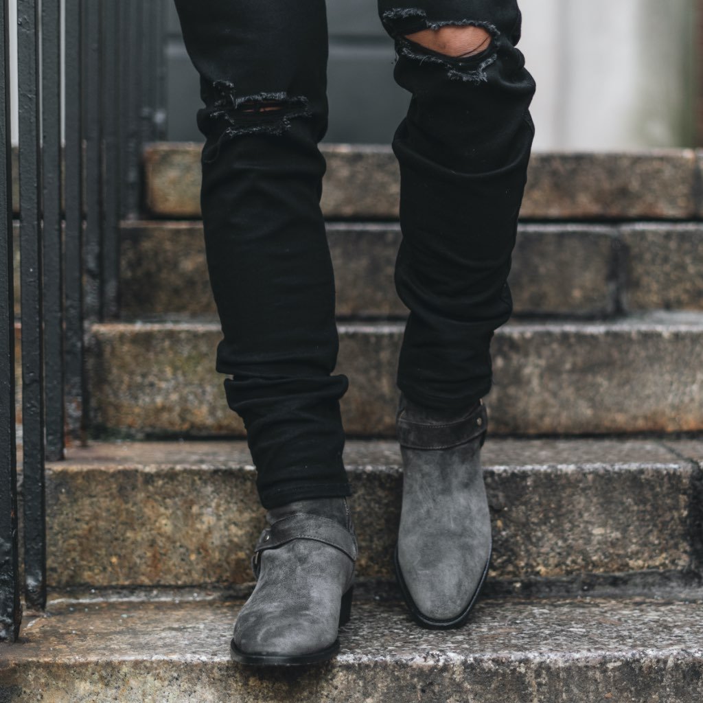 S Harness | Grey Suede
