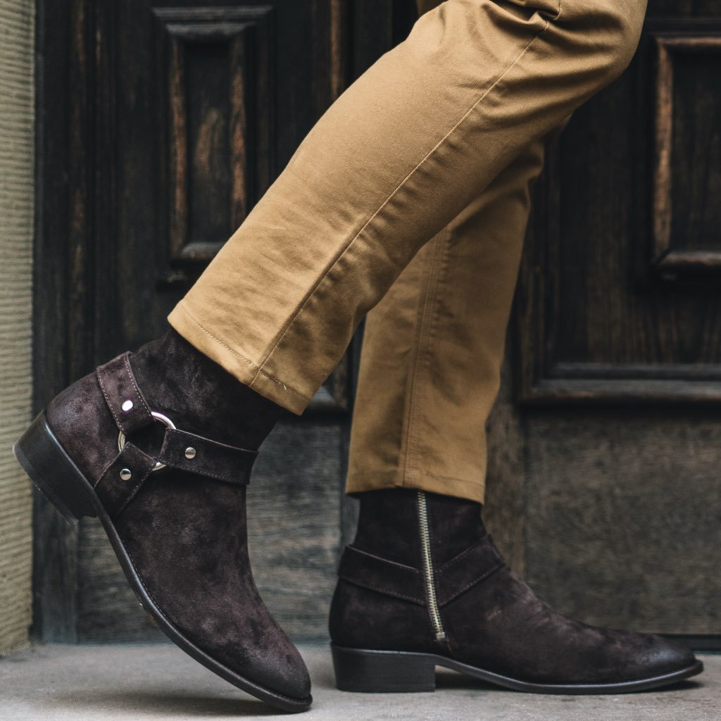 S Harness | Dark Brown Suede