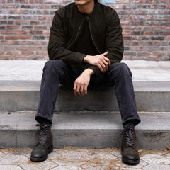Racer Jacket | Dark Olive Suede
