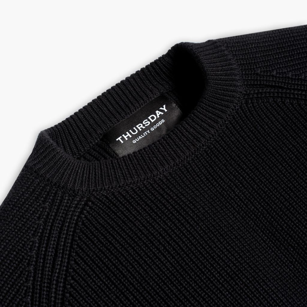 Ribbed Crewneck Sweater | Black