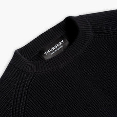 Ribbed Crewneck Sweater | Black