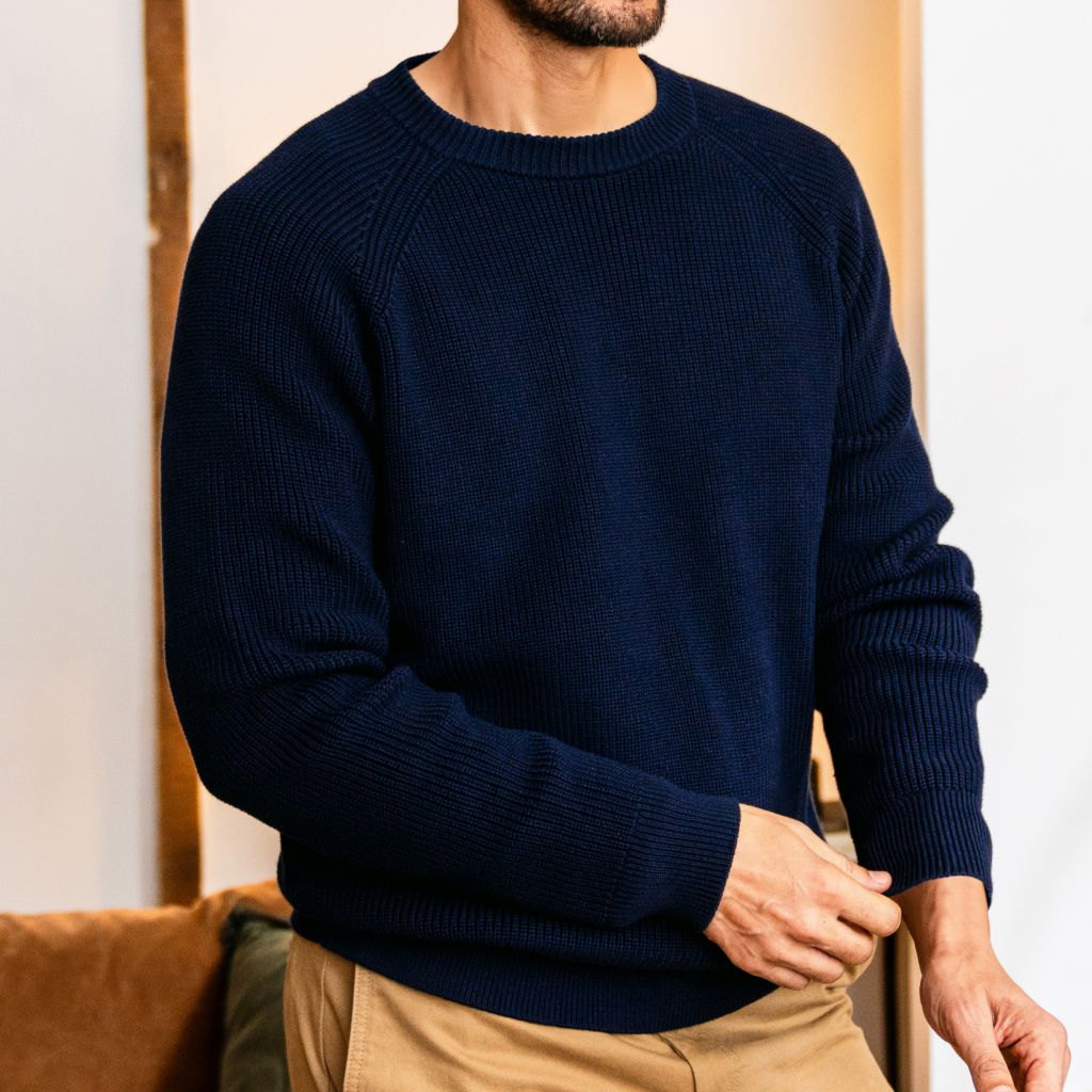 Ribbed Crewneck Sweater | Navy