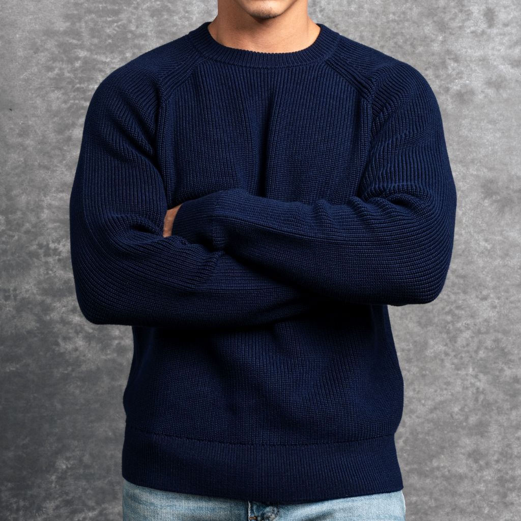 Ribbed Crewneck Sweater | Navy