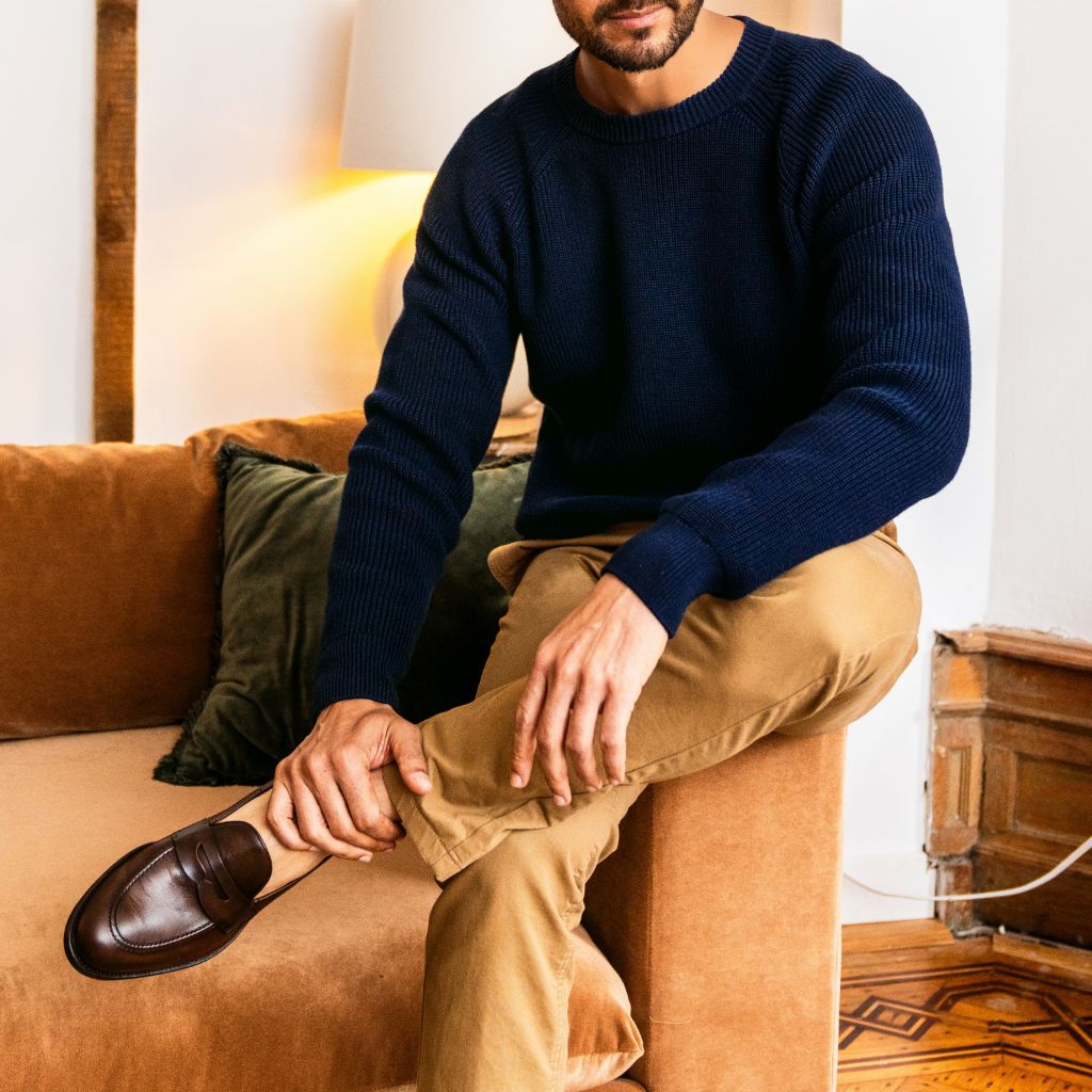 Ribbed Crewneck Sweater | Navy