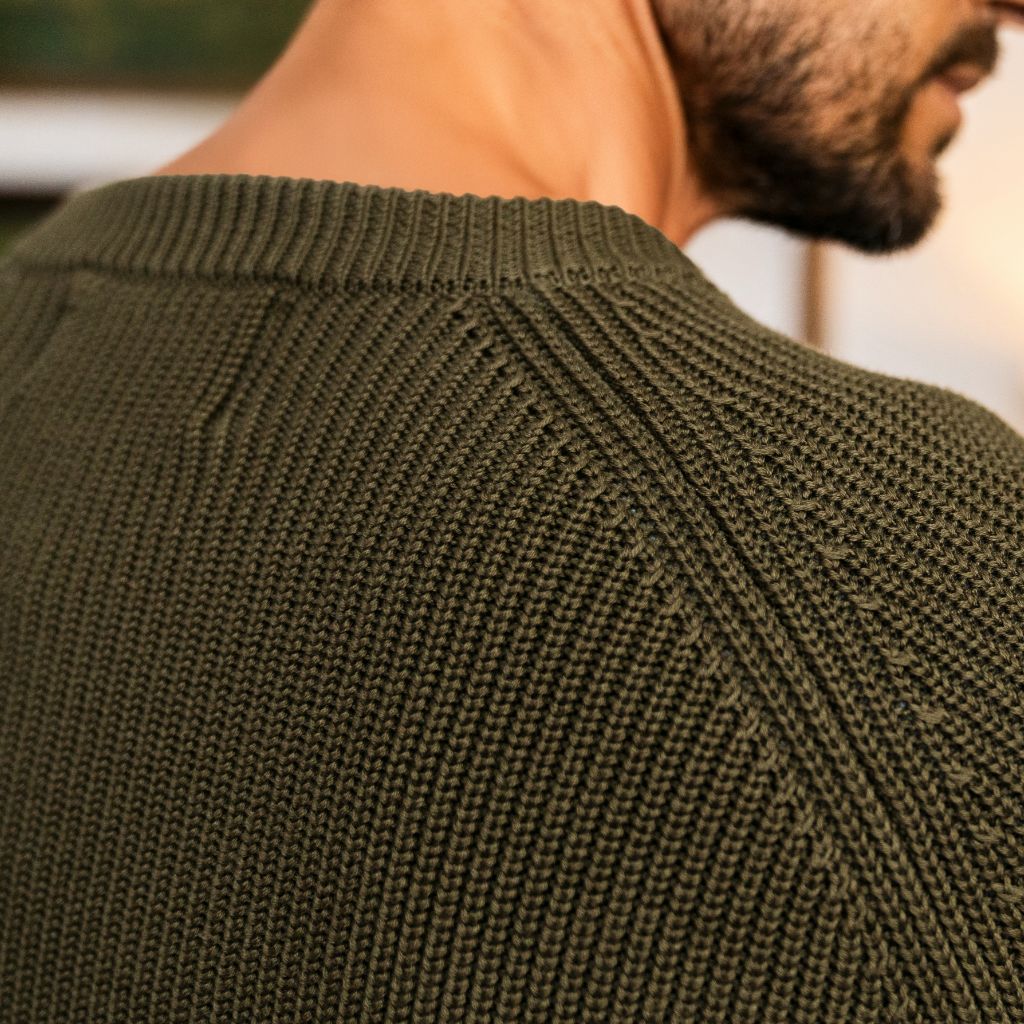 Ribbed Crewneck Sweater | Olive