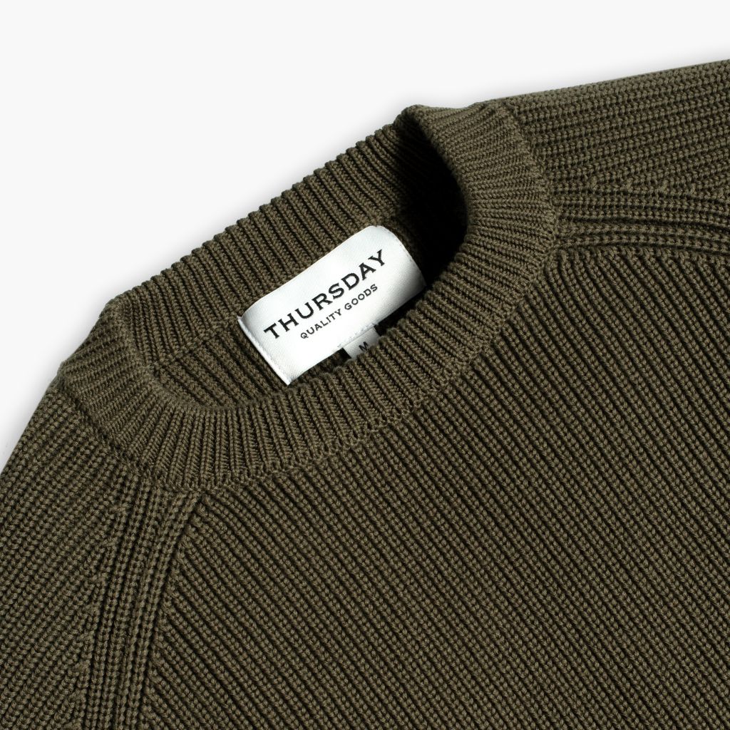 Ribbed Crewneck Sweater | Olive