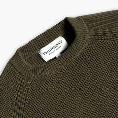 Ribbed Crewneck Sweater | Olive