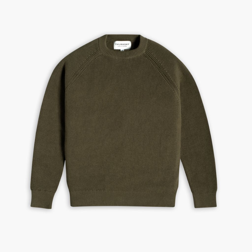 Ribbed Crewneck Sweater | Olive