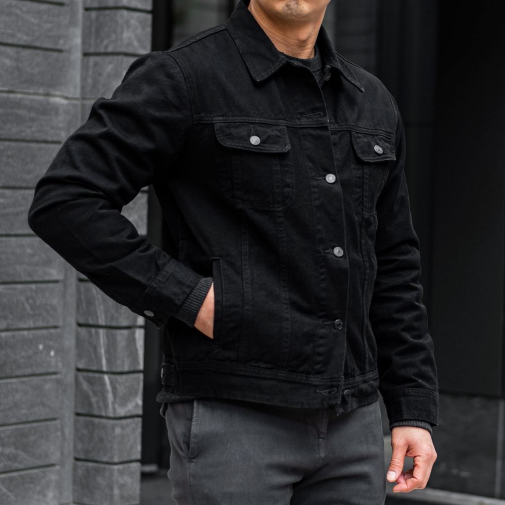 W Denim Trucker Jacket | Pitch Black