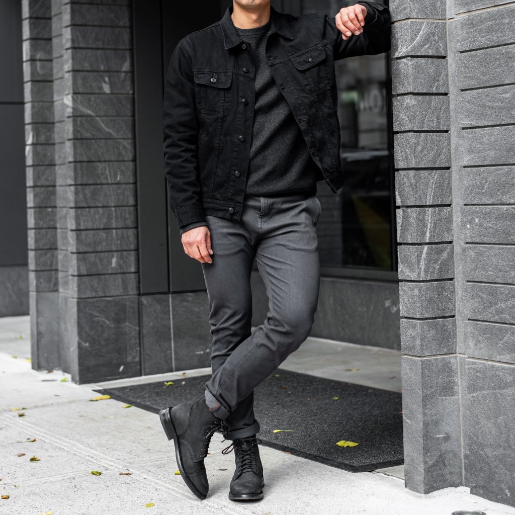 W Denim Trucker Jacket | Pitch Black