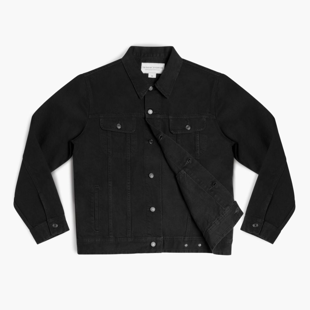 W Denim Trucker Jacket | Pitch Black