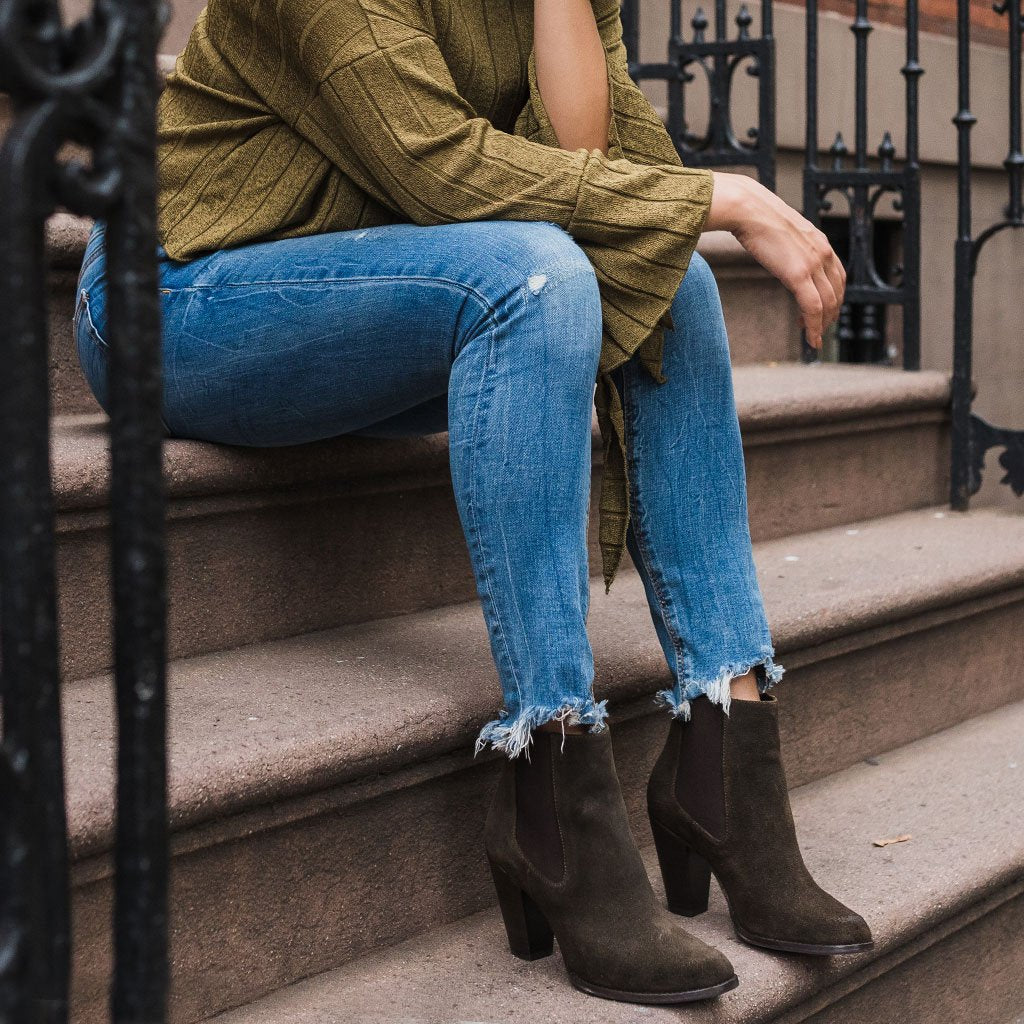 S Avenue | Dark Olive Suede