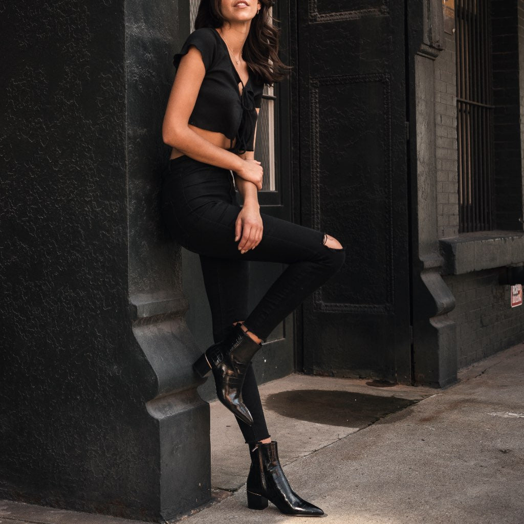 S Luna | Black Croco