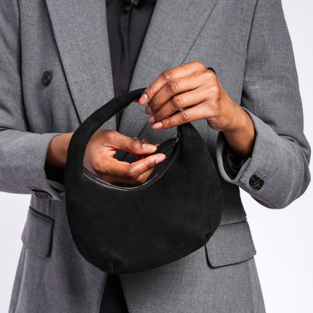 Mini Crescent | Black Suede