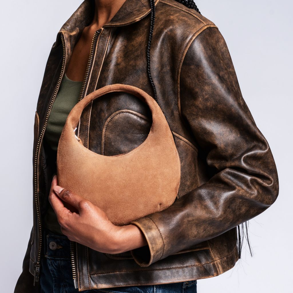 Mini Crescent | Tan Suede