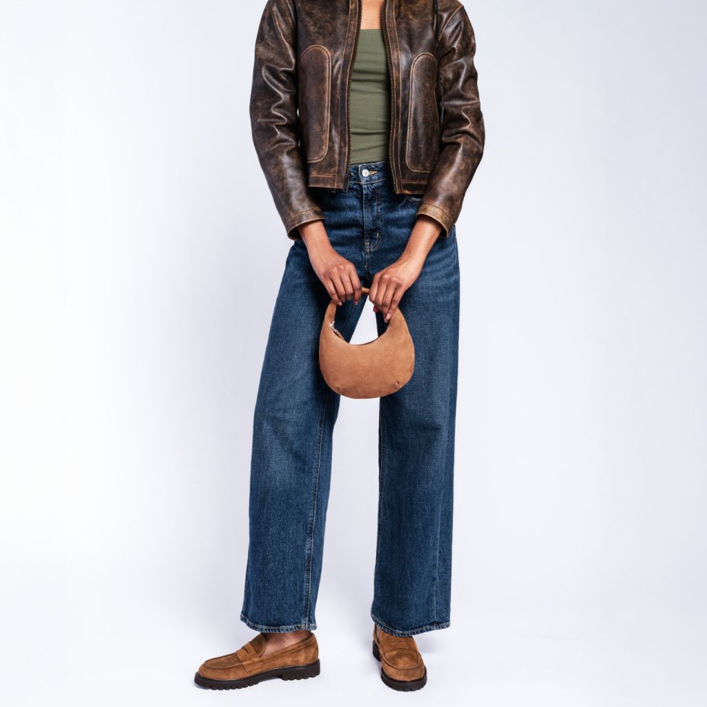 Mini Crescent | Tan Suede