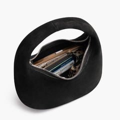 Mini Crescent | Black Suede