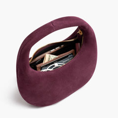 Mini Crescent | Burgundy Suede