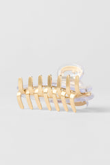 Acrylic Illusion Claw Clip - Clear/Brushed Gold