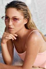 ALO Wire Sunglasses - Gold/Pink Gradient