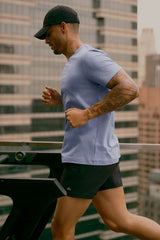 Conquer Reform Crewneck Short Sleeve - Provence Blue Heather