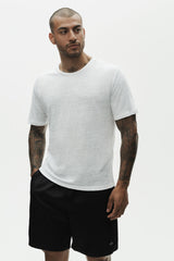 Linen Jersey Coastal Short Sleeve Tee - White